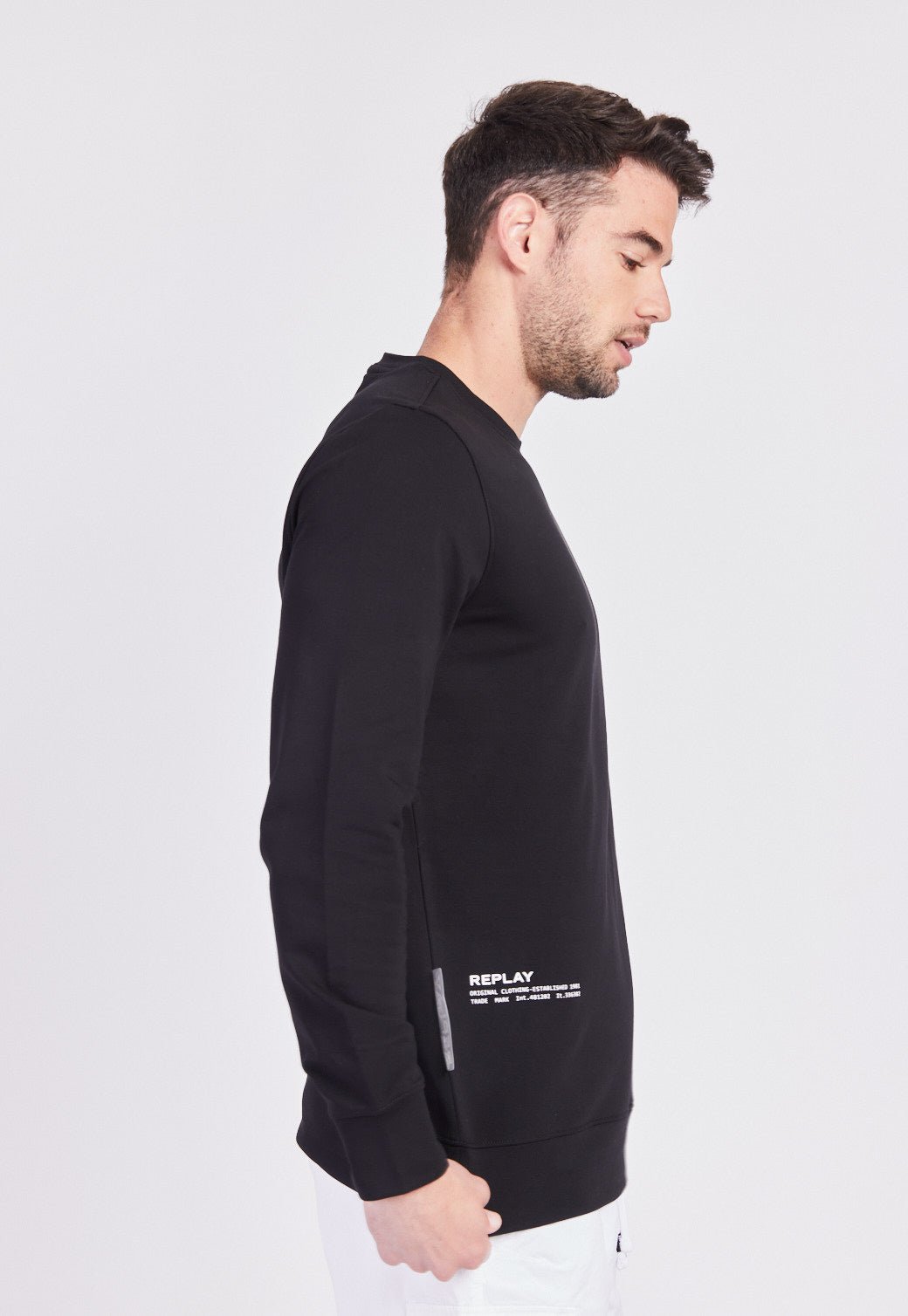 סווטשירט טרי עם לוגו זרוע גברים - Replay