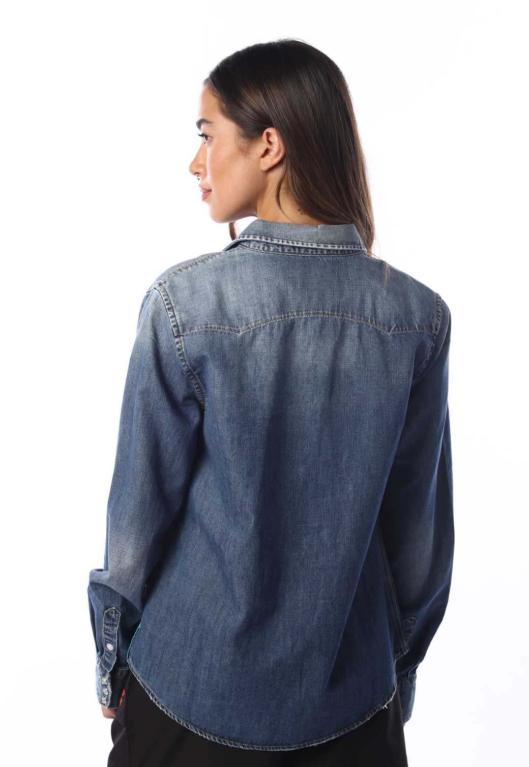 חולצה מכופתרת ג'ינס נשים - Replay