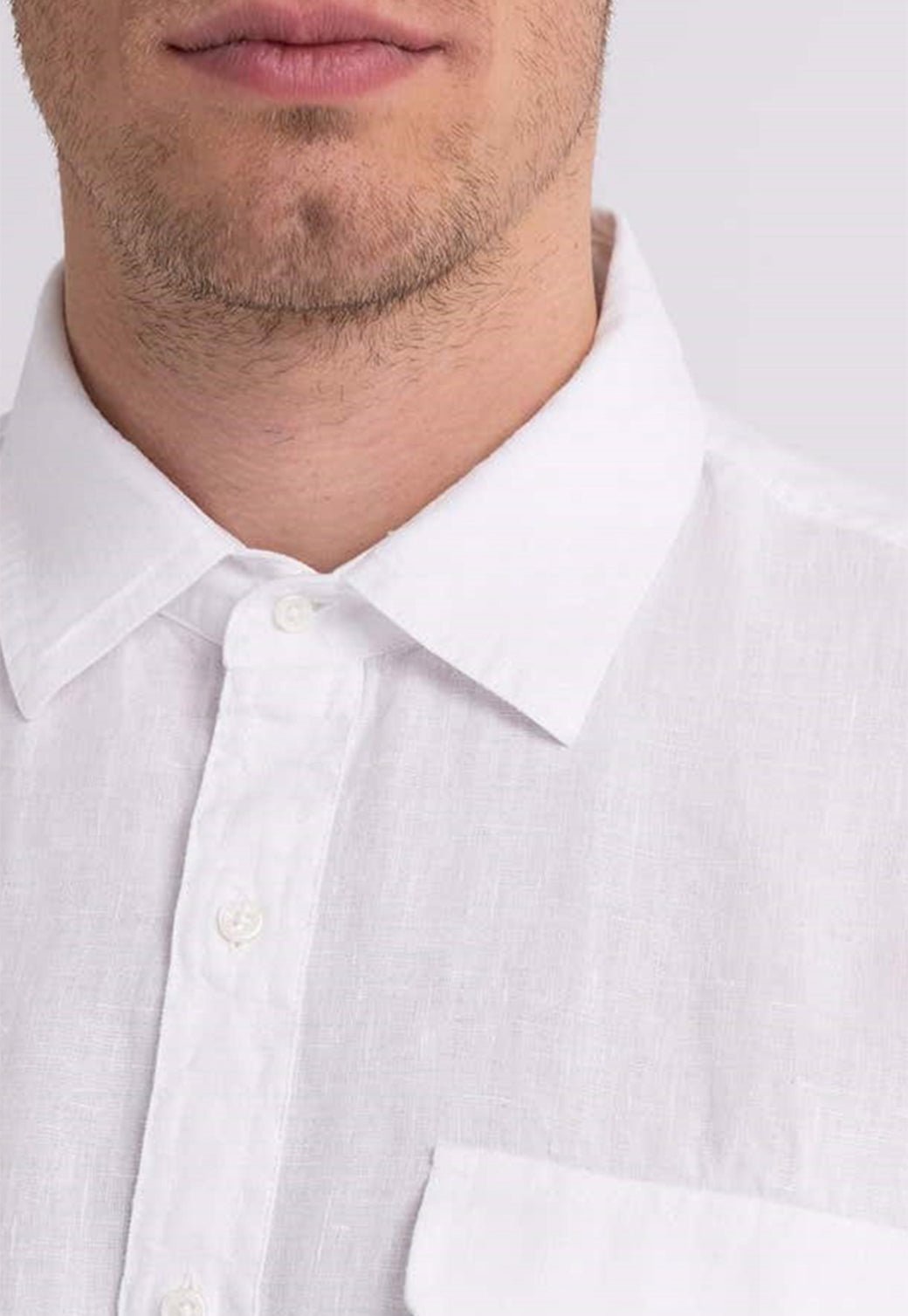 חולצה מכופתרת עם כיס חזה גברים - Replay