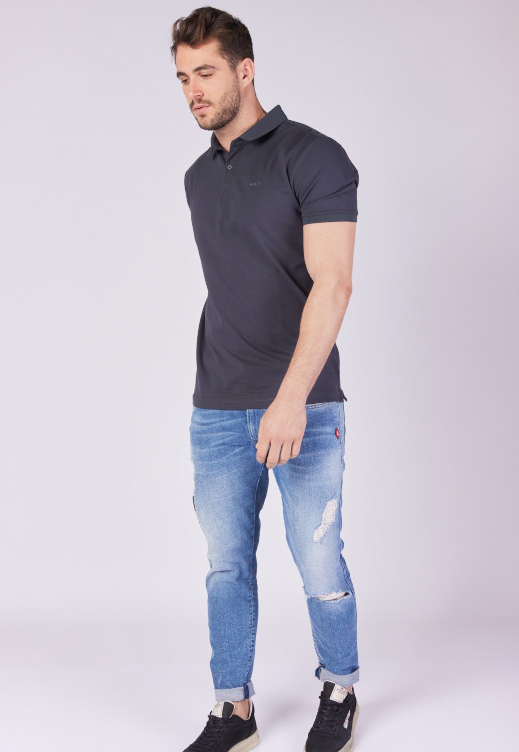 חולצת פולו פיקה קצרה גברים - Replay